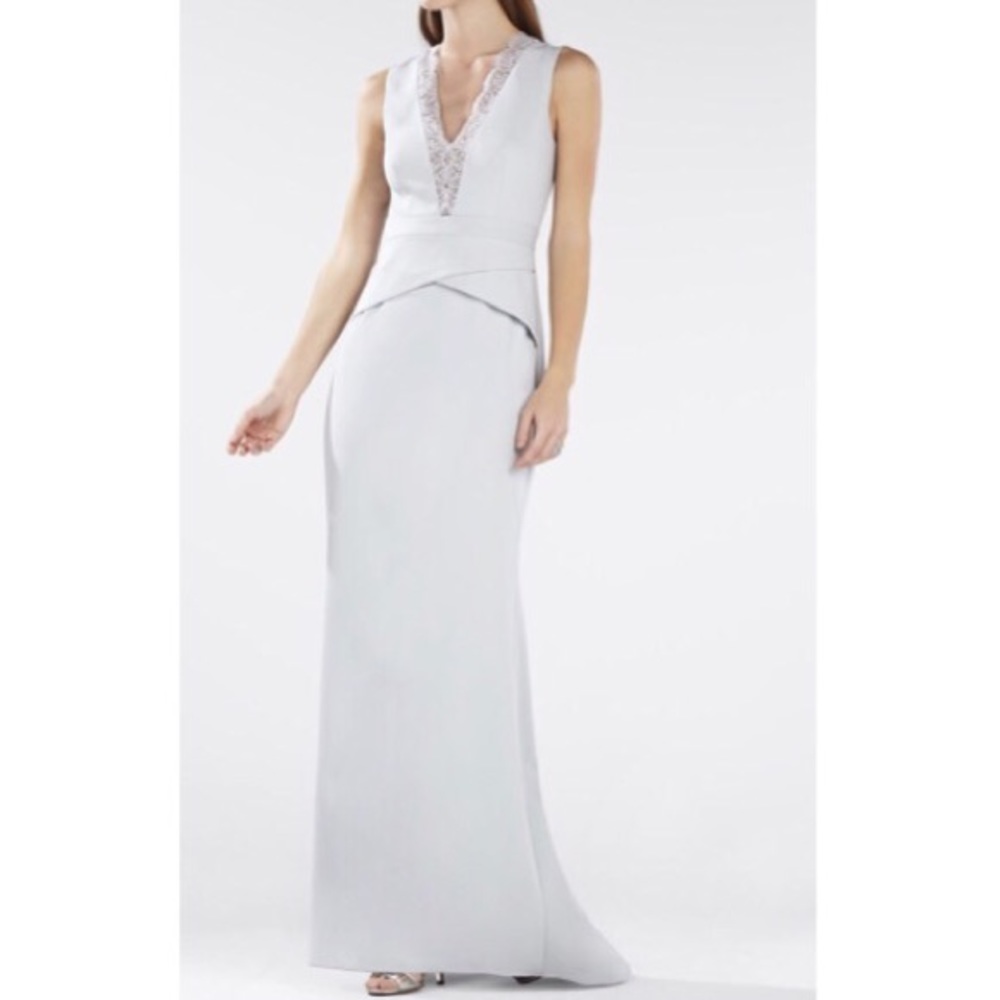 BCBG MAXAZRIA Alyza Deep V Lace Insert Dress
